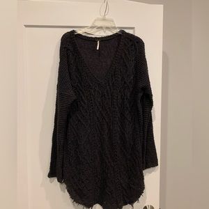 Free people long black sweater